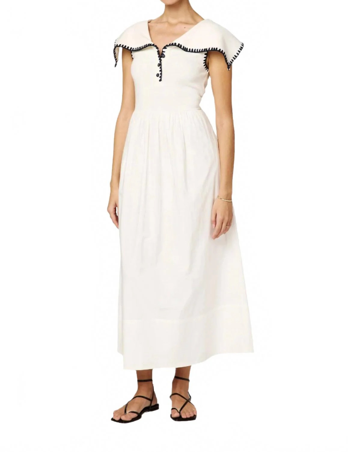 Jordon Ankle Dress In Ivory | Shop Simon