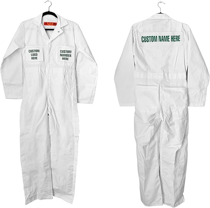 Caddie Adults Uniform Custom Golf Outfit (White) - Caddy Jumpsuit w/2 Front Pocket Patches,1 Back... | Amazon (US)