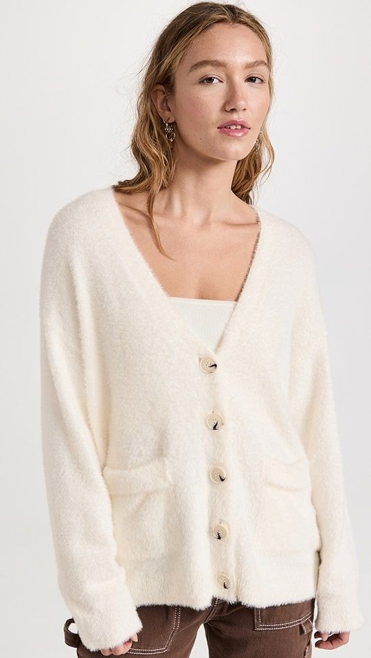 525 Short Eyelash Relaxed Cardigan | SHOPBOP | Shopbop