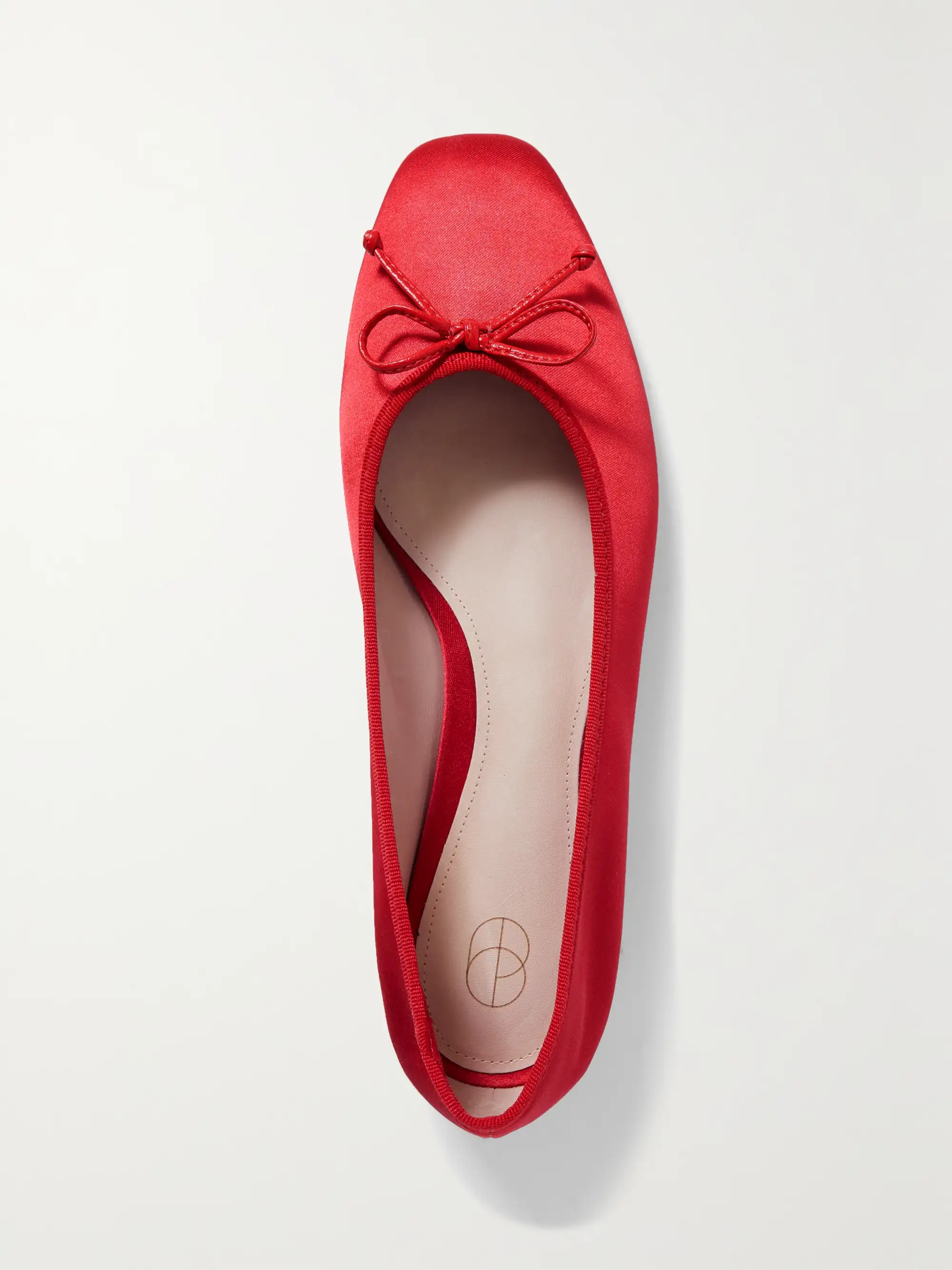 Bow-embellished satin ballet flats | NET-A-PORTER (US)
