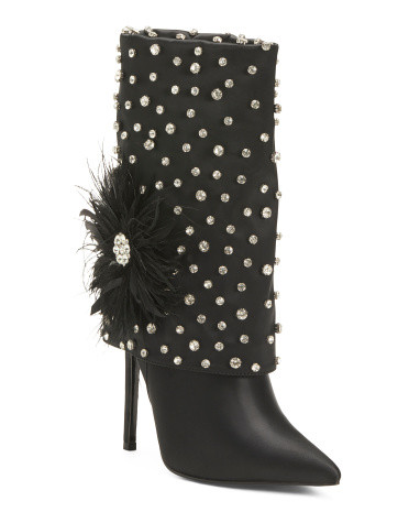 Blaise Rhinestone Stiletto Booties | TJ Maxx