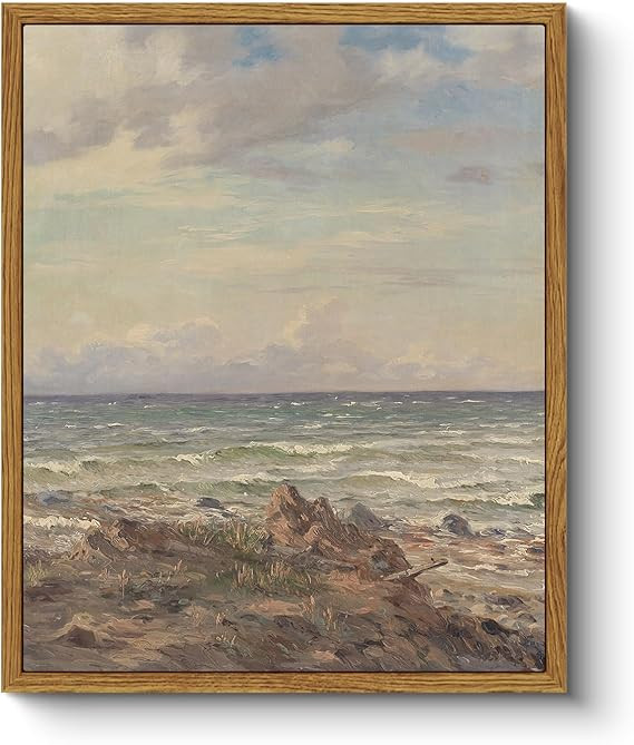 ARPEOTCY Vintage Framed Wall Art, Ocean Bathroom Decor, Beach Room Wall Decor Aesthetic, Canvas P... | Amazon (US)