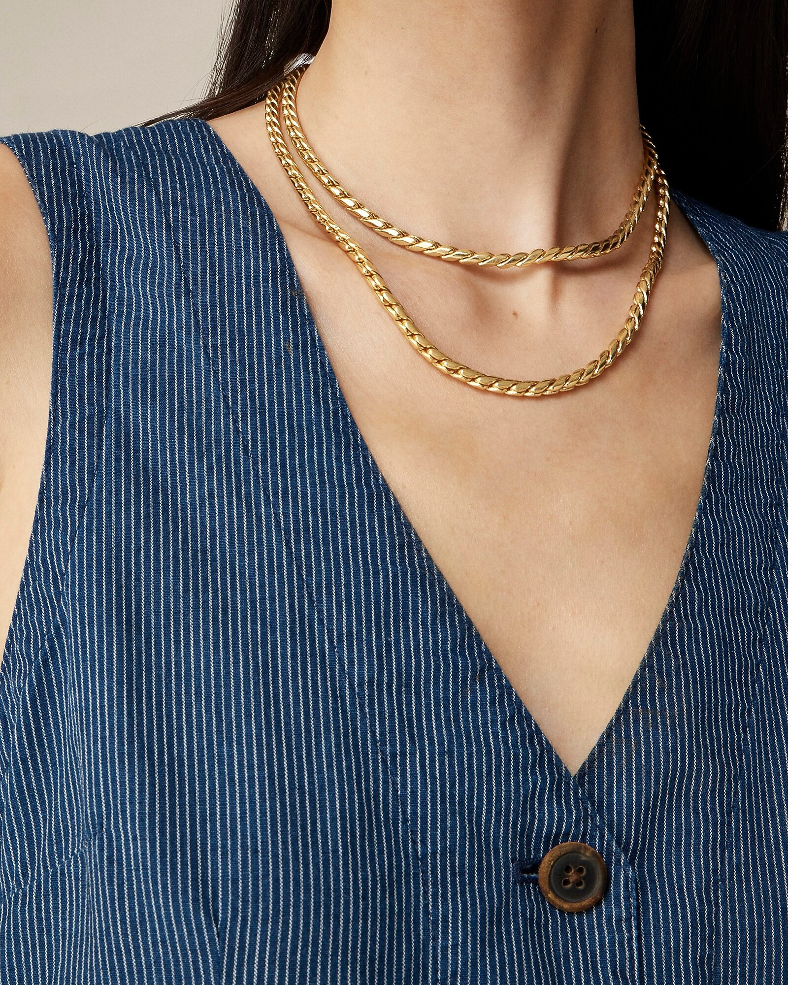 Patch-pocket vest in indigo stripe | J. Crew US