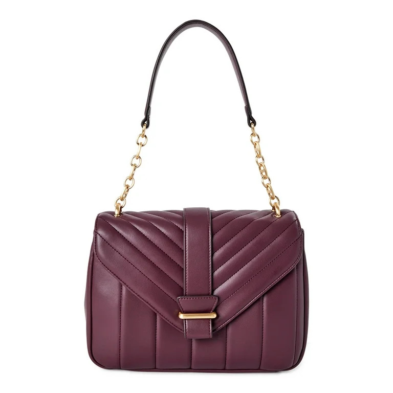 Time and Tru Women's Women's Mimi Satchel Bag, Crushed Plum | Walmart (US)