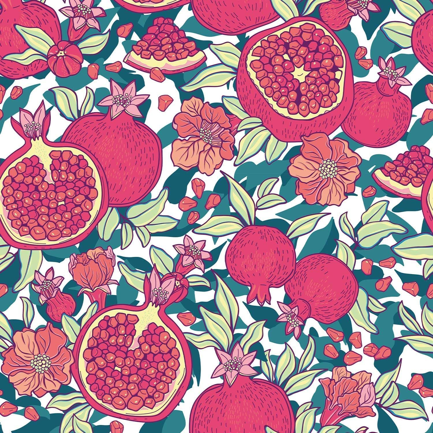 Vintage Wallpaper Removable Wallpaper Peel and Stick Pink Pomegranate Floral Wallpaper Moody Wall... | Amazon (US)