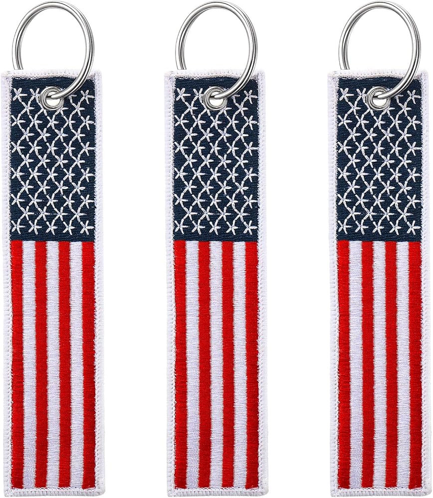 Hicarer 3 Pieces American Flag Keychain Tag with Key Ring for Keys, Cars, Backpacks, Luggage, and... | Amazon (US)