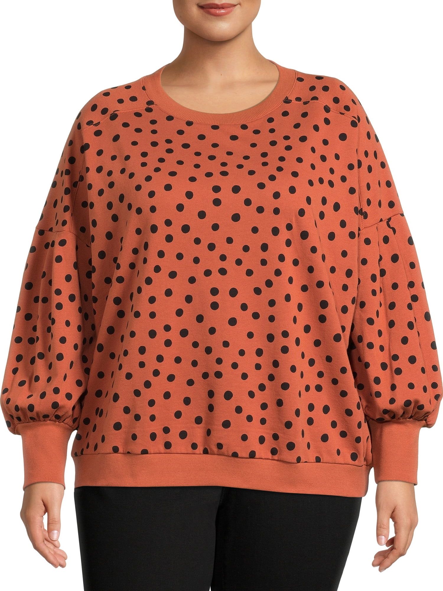 The Get Women's Plus Size Drop Shoulder Volume Sleeve Sweatshirt | Walmart (US)