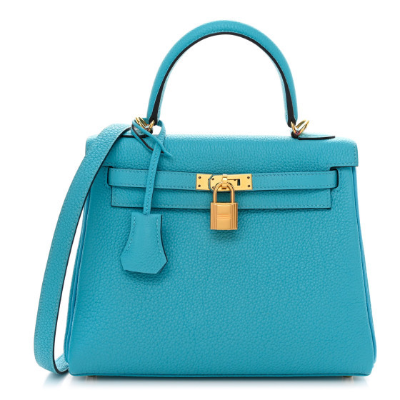 Hermes Togo Kelly Retourne 25 Bleu du Nord | FASHIONPHILE (US)