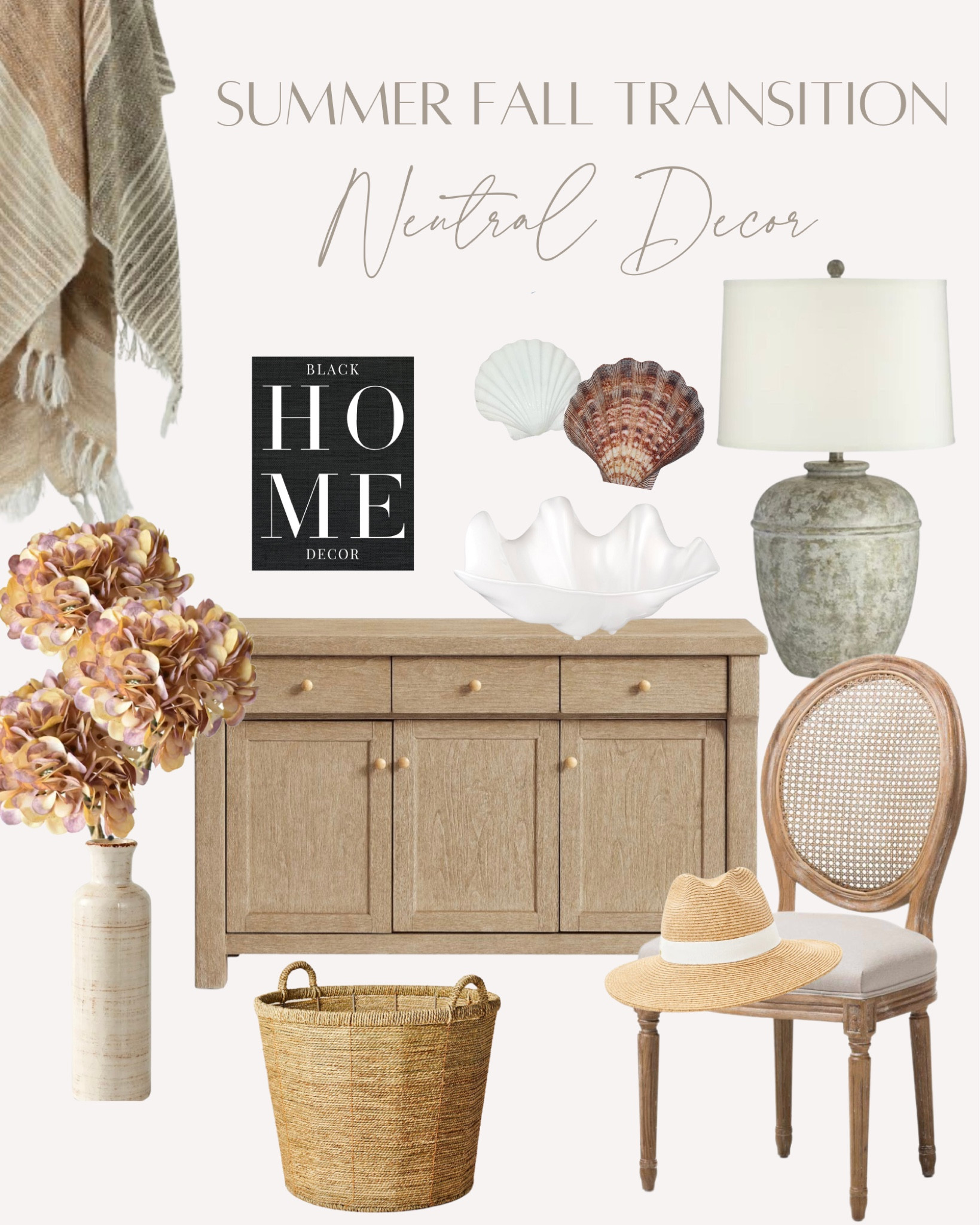 Summer Fall neutral decor, Fall transitional home decor, neutral home decor, Louie XV dining chair, buffet, faux dried hydrangea, throw blanket, floor basket, ceramic lamp

#LTKunder100 #LTKhome #LTKSeasonal