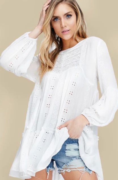 Little Dove Casual Top - Off White | Stella Clothing Boutique