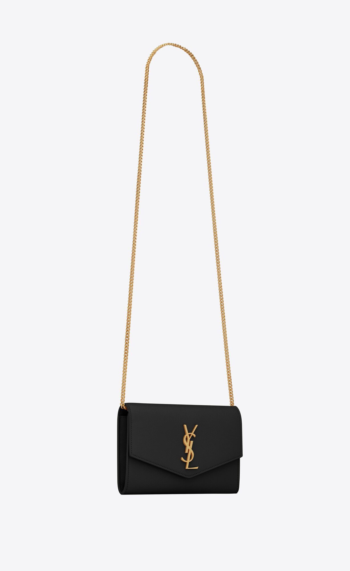 uptown chain wallet in grain de poudre embossed leather | Saint Laurent Inc. (Global)