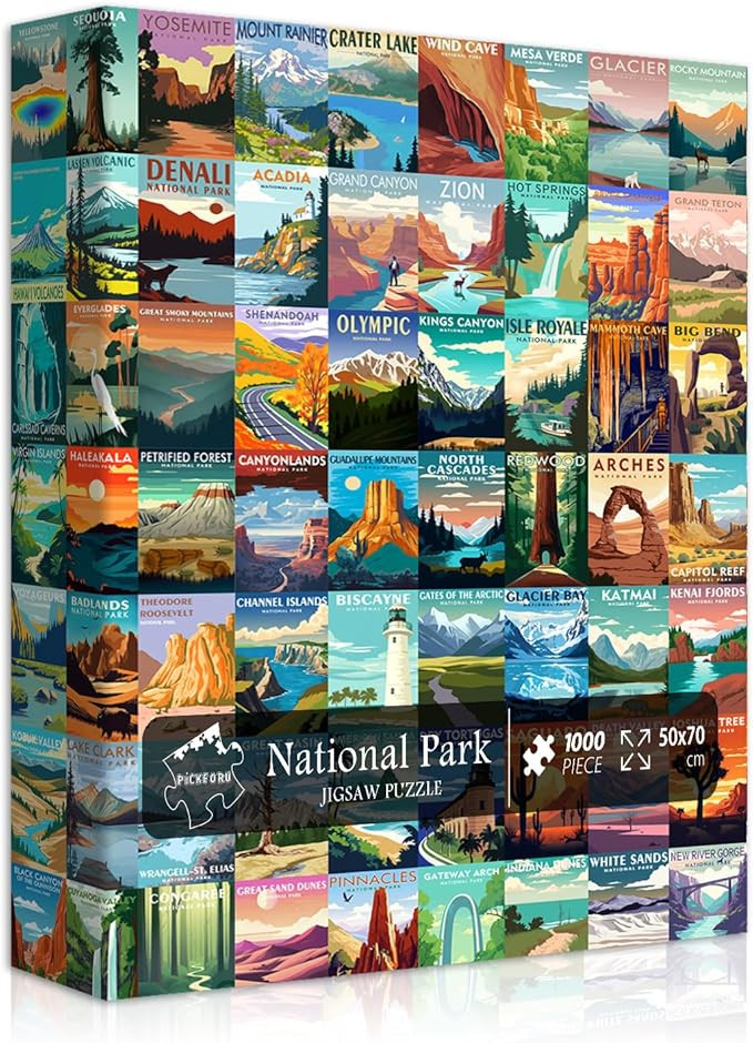 National Parks Puzzle for Adults 1000 Pieces, Travel Poster Landscape Puzzle Including Zion Yello... | Amazon (US)