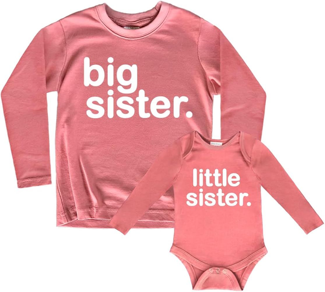 big sister little sister matching outfits shirts set baby toddler newborn girls | Amazon (US)