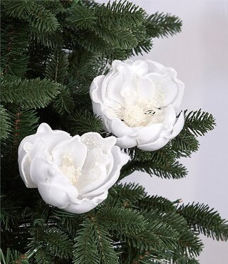 Blue Christmas Collection Magnolia Clip, Set of 2 | Dillard's