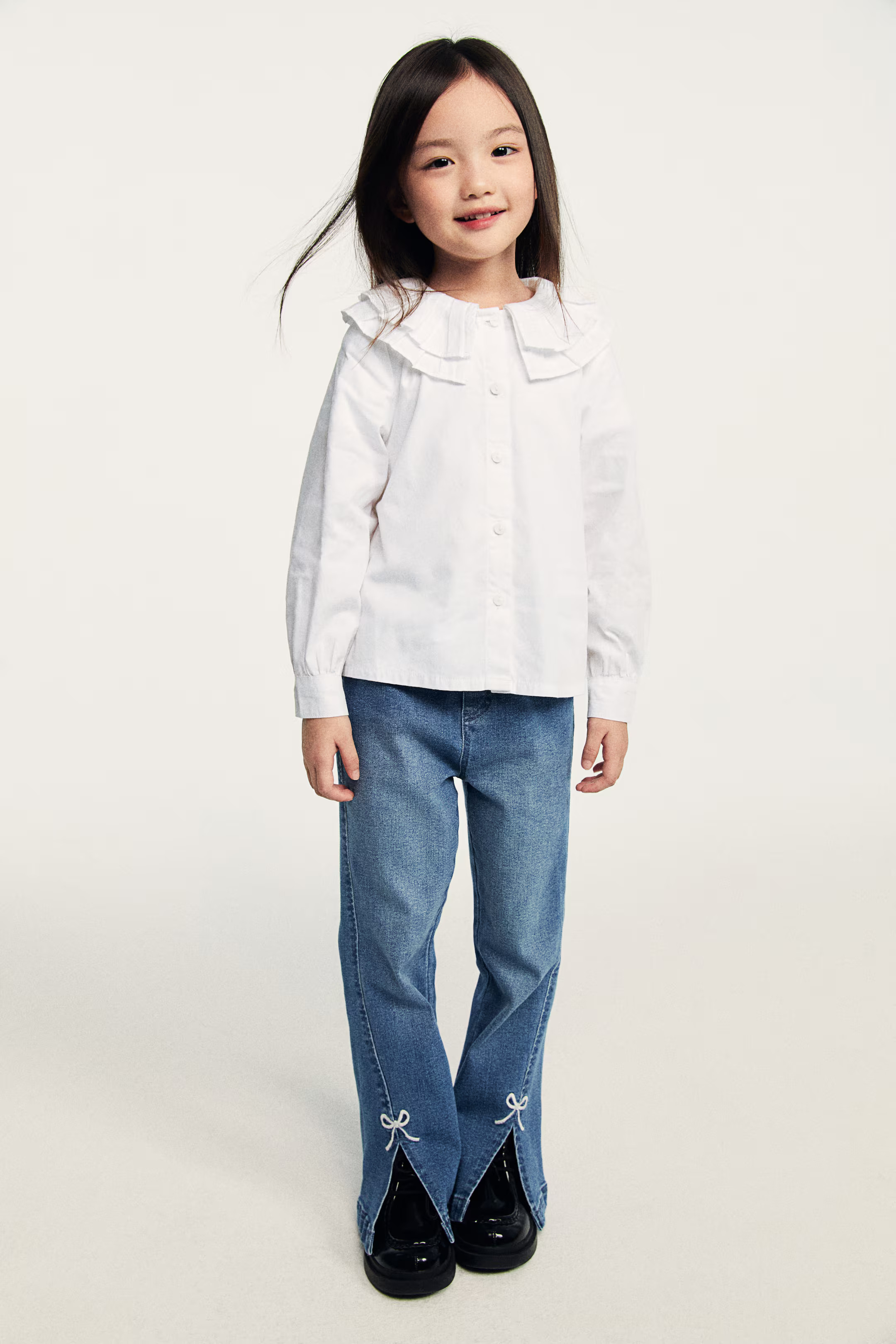 Frill-collared poplin blouse | H&M (US + CA)