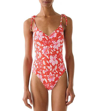 kate spade new york Pretty Paisley V-Neck One Piece Swimsuit | Dillard's | Dillard's