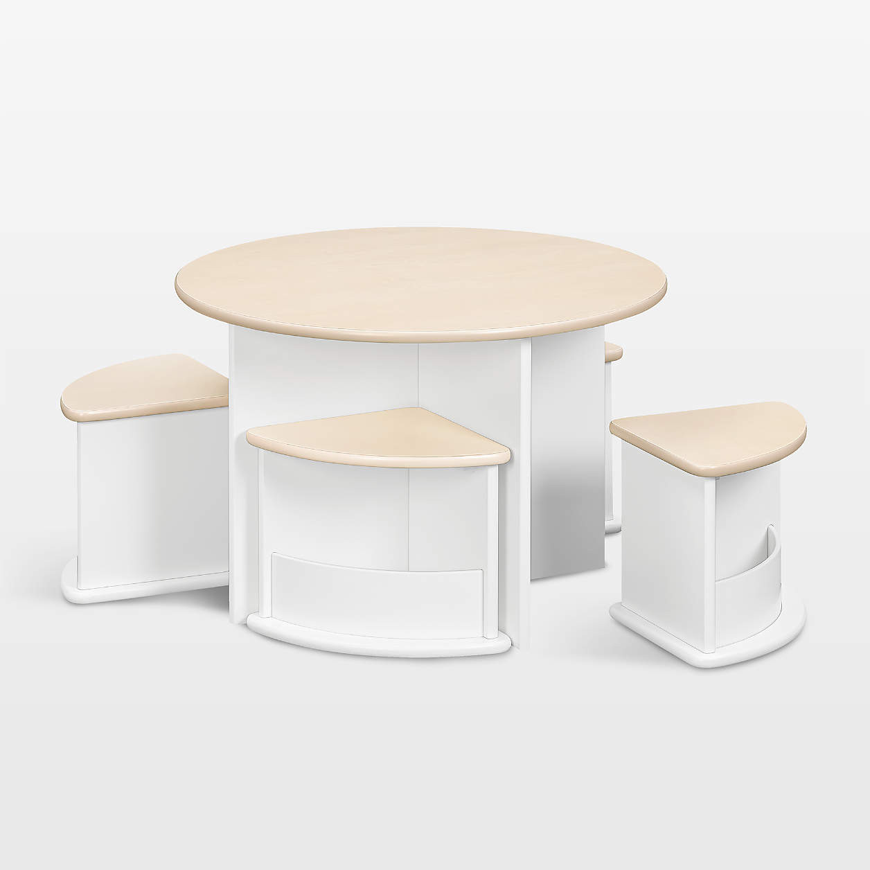 Babyletto Nessa White and Washed Natural Wood Kids Nesting Play Table | Crate & Kids | Crate & Barrel