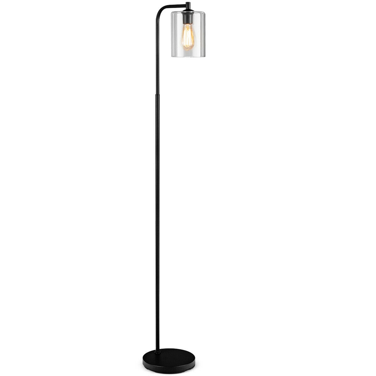 Costway Industrial Floor Lamp w/ Glass Shade Indoor Modern Tall Pole Lamp for Office | Target