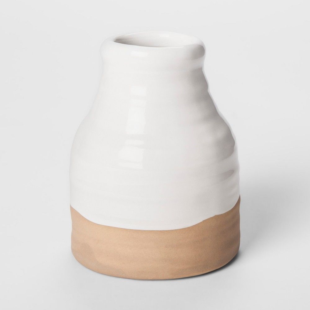 Stoneware Vase Short - White - Threshold | Target