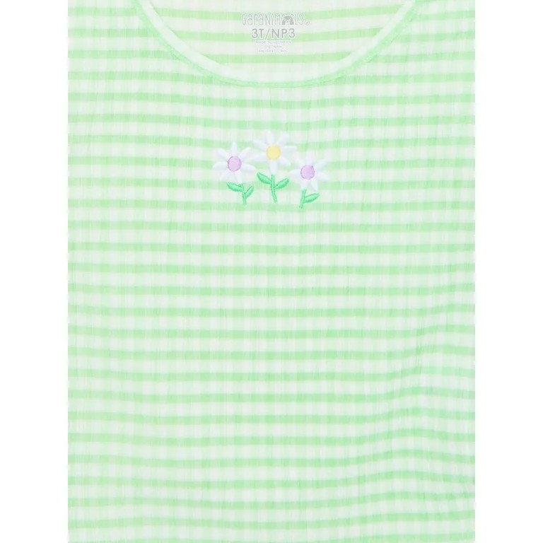 Garanimals Toddler Girl Embroidered Short Sleeve Ruched Side T-Shirt, Sizes 18M-5T | Walmart (US)