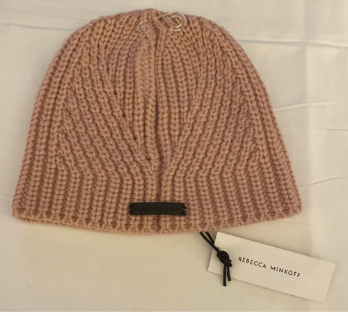 Rebecca Minkoff Women's Soft Traveling Rib Beanie OS Pink Peony Cable Knit NWT  | eBay | eBay US