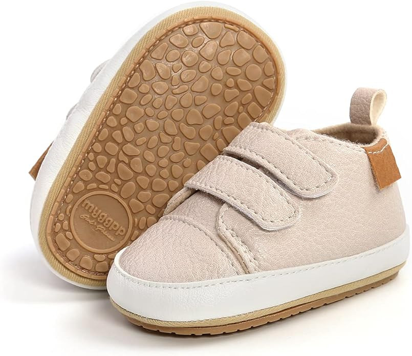 SOFMUO Baby Boys Girls Lace Up Leather Sneakers Soft Rubber Sole Infant Moccasins Newborn Oxford ... | Amazon (US)