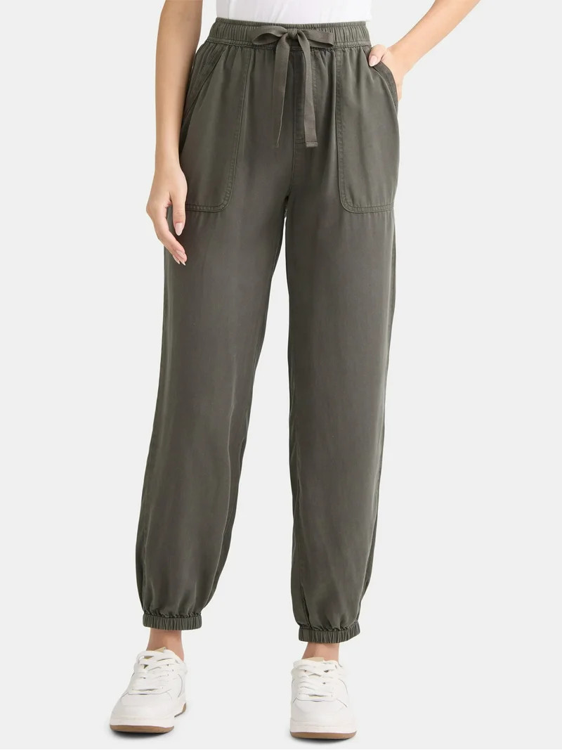Time and Tru Women's High Rise Parachute Jogger Pants, 28" Inseam, Sizes XS-XXXL | Walmart (US)