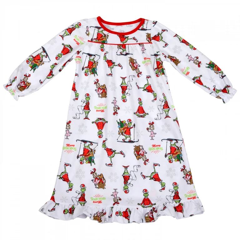 Komar Kids Girls' Dr. Seuss The Grinch Traditional Toddler Girls Flannel Nightgown (4T) | Walmart (US)