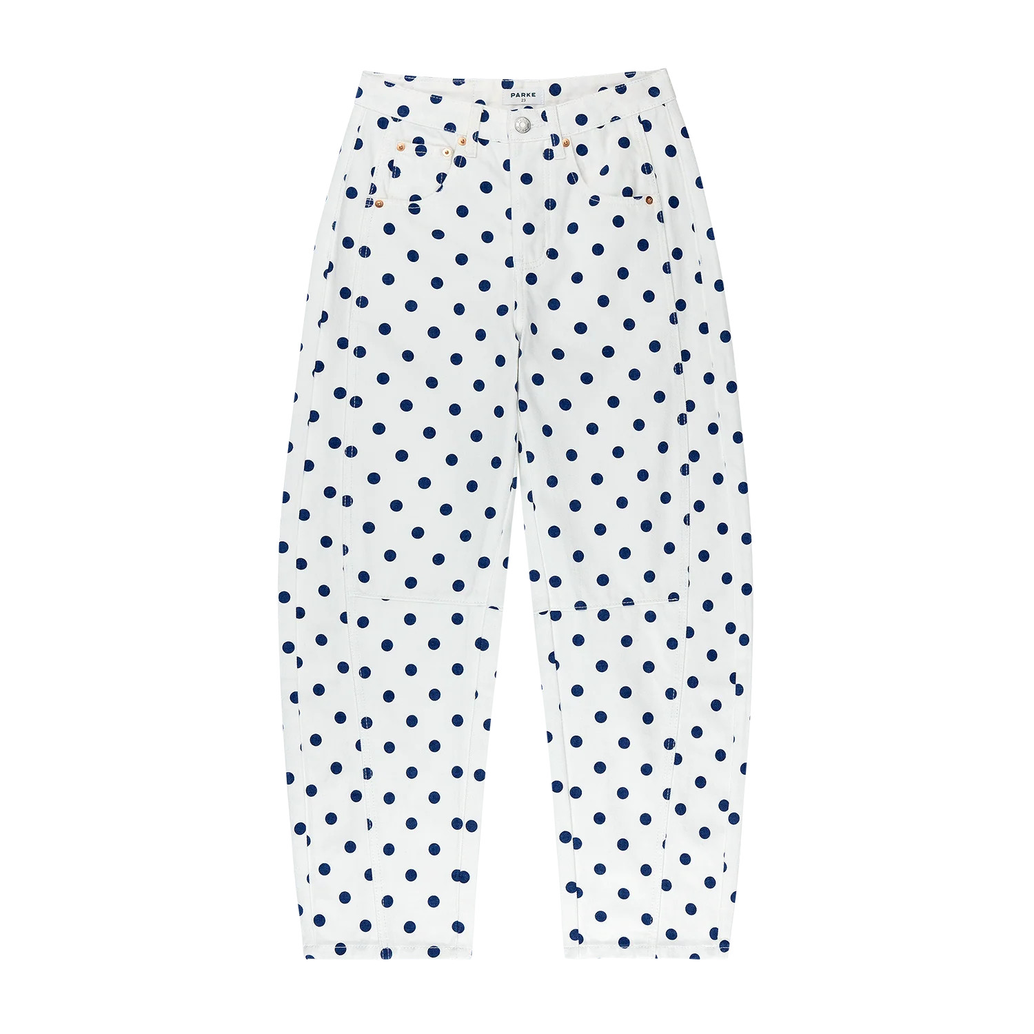 Polka Dot Horseshoe Jean - White Polka Dot | Parke