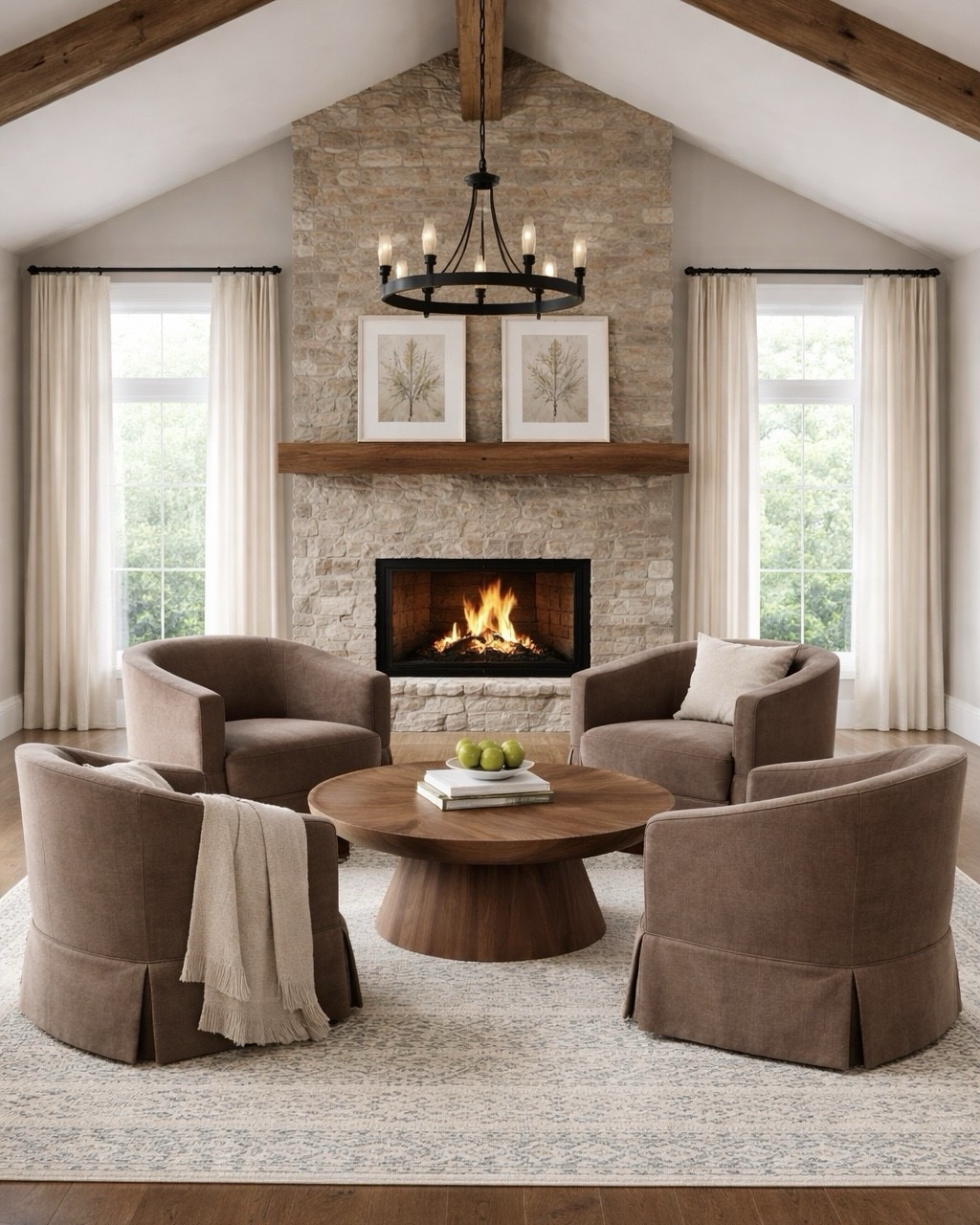 Warm Neutral Conversation Area With Cozy Swivel Chairs

Follow @farmtotablecreations on Instagram for daily home styling ideas and designer-inspired finds.

This cozy seating arrangement is all about creating an inviting conversation zone that feels intentional and relaxed. The soft, neutral swivel chairs keep the space comfortable and flexible, while the round wood coffee table anchors everything with warmth and balance. Layered textures, a subtle patterned rug, and a stone fireplace backdrop bring that collected, designer-inspired feel without overdoing it. This is the kind of setup that works just as well for quiet mornings as it does for hosting.

#livingroomfurniture #accentchairs #coffeetable #livingroomrug #neutralhome #seatingarea #cozyhome



#LTKHome #LTKSaleAlert