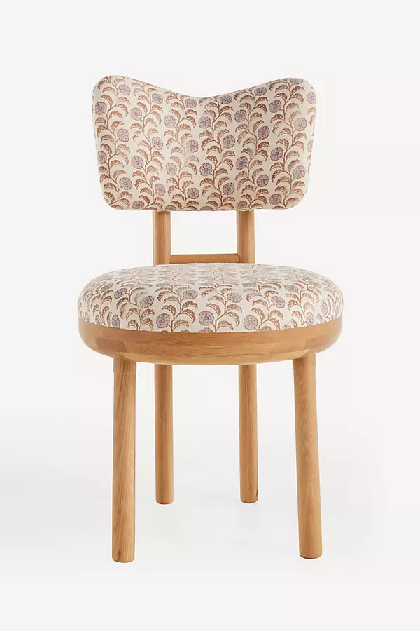 Irie Leora Block-Print Oak Wood Dining Chair | Anthropologie (US)