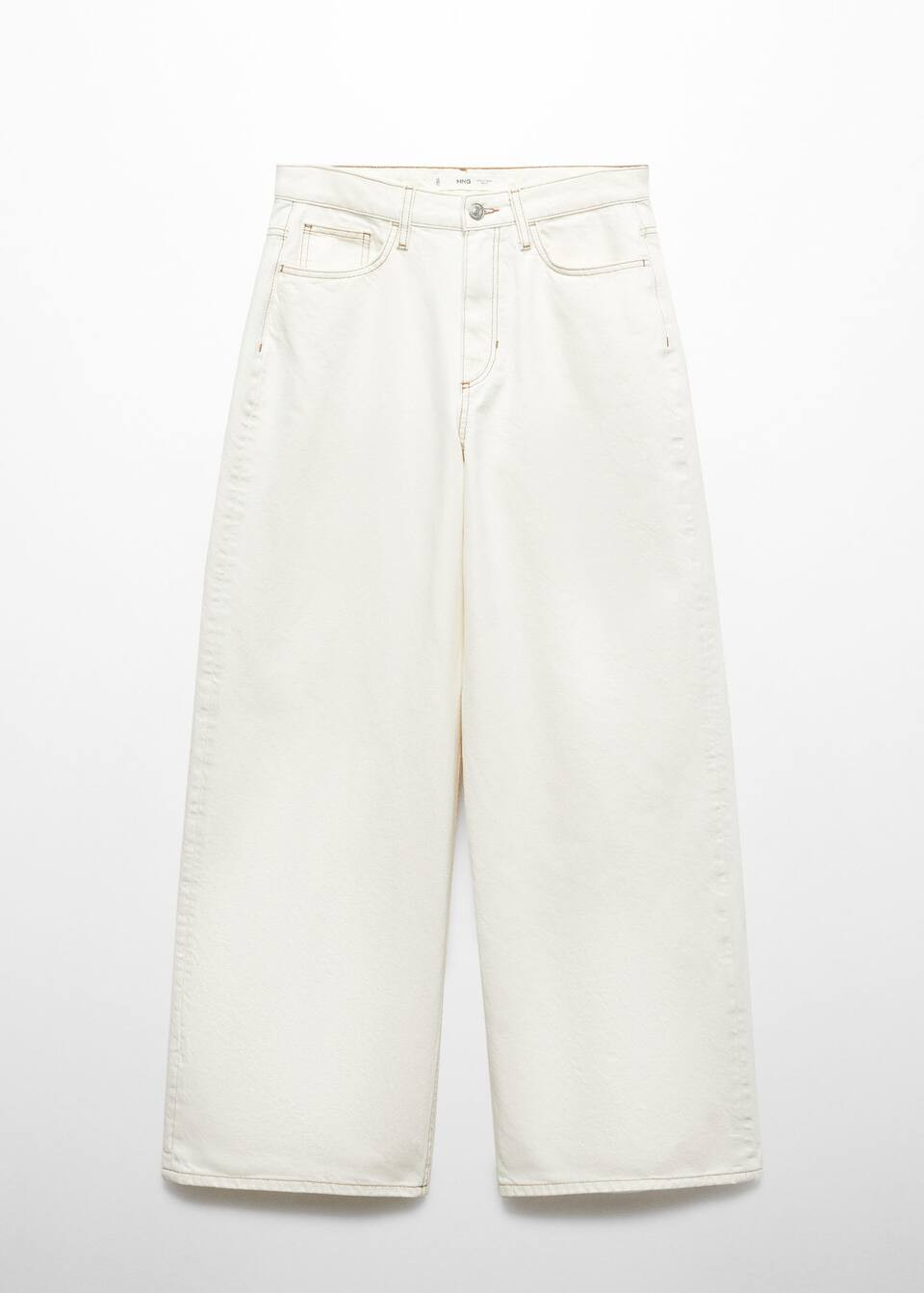 High-waist wideleg jeans | MANGO (US)