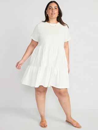 Tiered Mini Swing T-Shirt Dress for Women | Old Navy (CA)