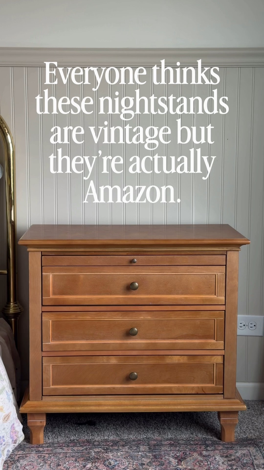 These nightstands give me that old, collected look, but with one feature you definitely wouldn’t find in an antique: a built-in charging station.

I have them in the Acorn color and they’re such a good mix of vintage style + modern convenience.

#LTKHome