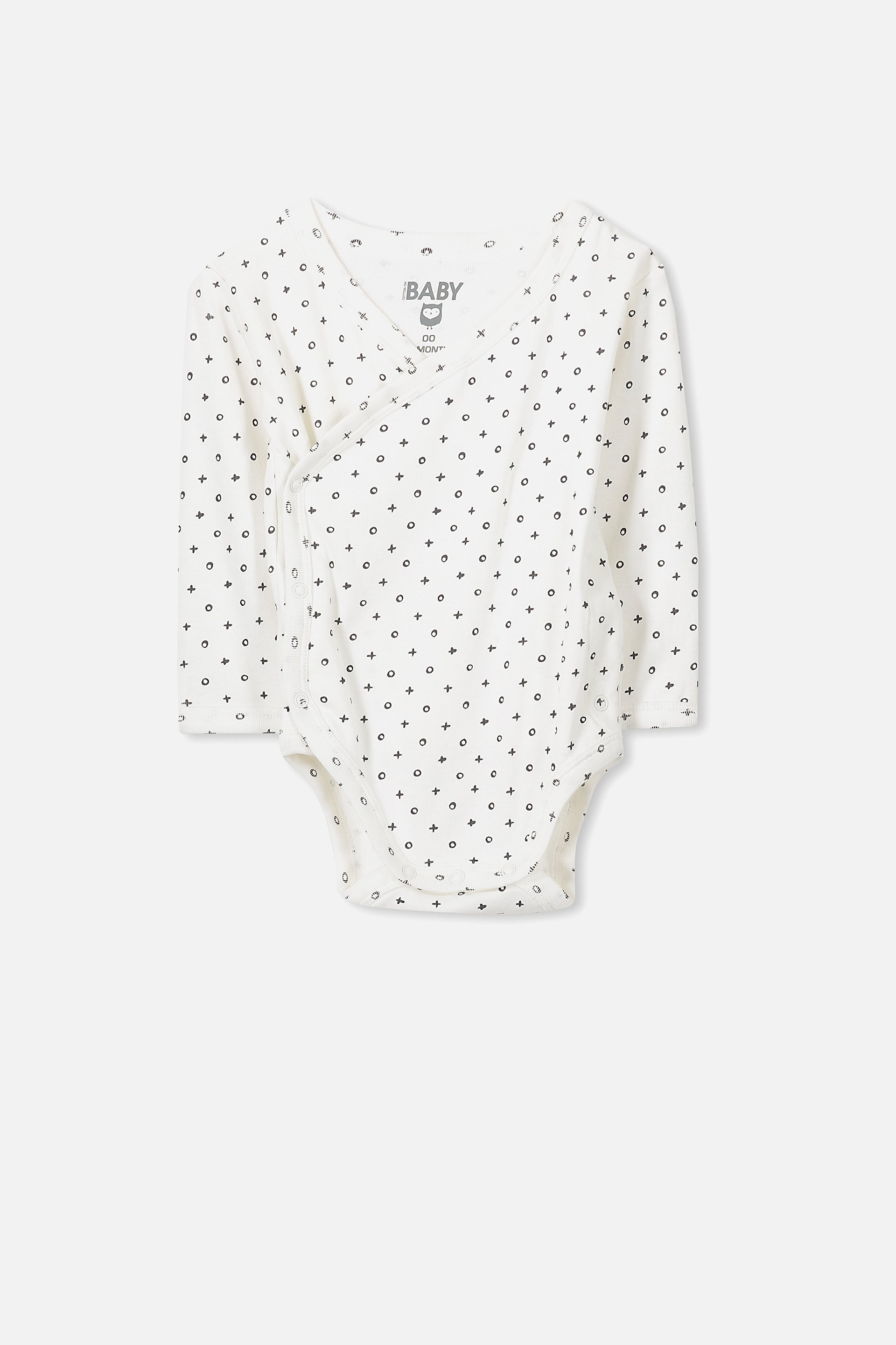 Newborn Long Sleeve Wrap Bubbysuit | Cotton On (US)