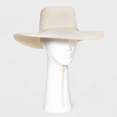 Women's Straw Boater Hat with Chin Strap - Universal Thread™ | Target