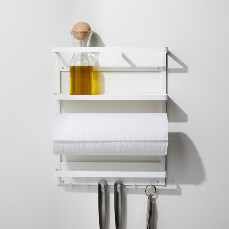 Yamazaki White Magnetic Kitchen Organization Rack + Reviews | Crate & Barrel | Crate & Barrel