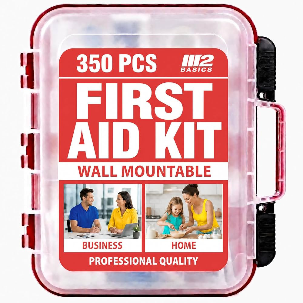 M2 BASICS 350 Piece Professional Wall-Mount First Aid Kit, Business, Home | Amazon (US)