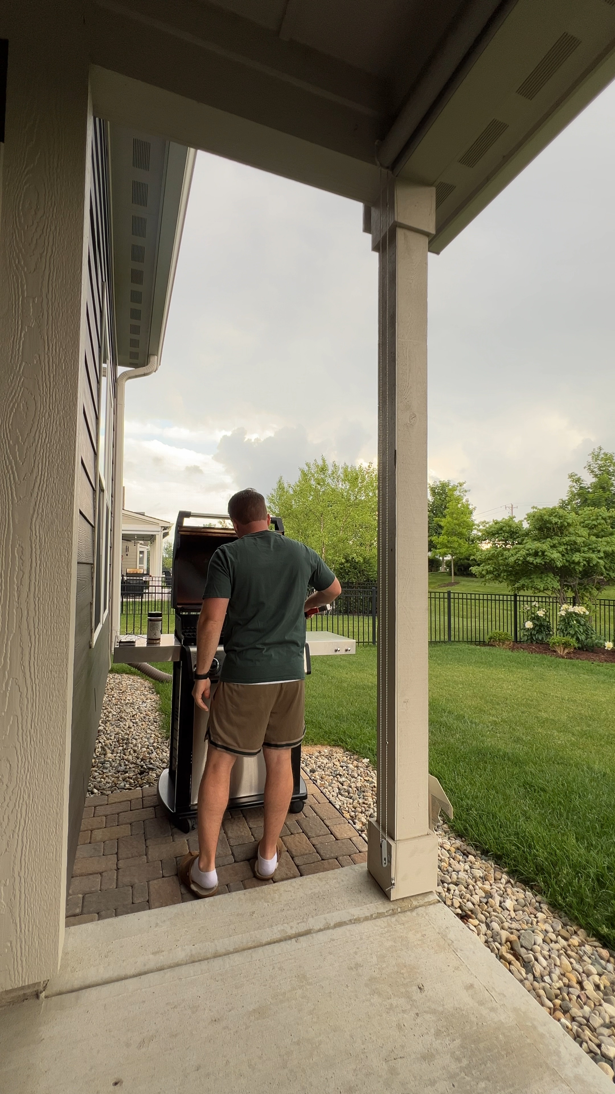 Comfy evening outfit after a days work! Weather is warm, food is cooking, and looking stylish! Shorts are not exact since this design is old out, but linked are the same mesh style. The shirt is a local shirt to match the color band on the shorts.

#LTKMens #LTKActive #LTKFitness