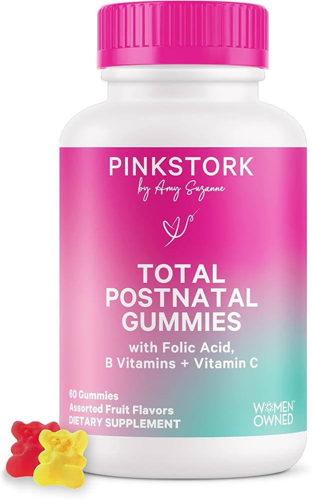 Pink Stork Total Postnatal Vitamin Gummies - Multivitamin for Postpartum Recovery and Lactation S... | Amazon (US)