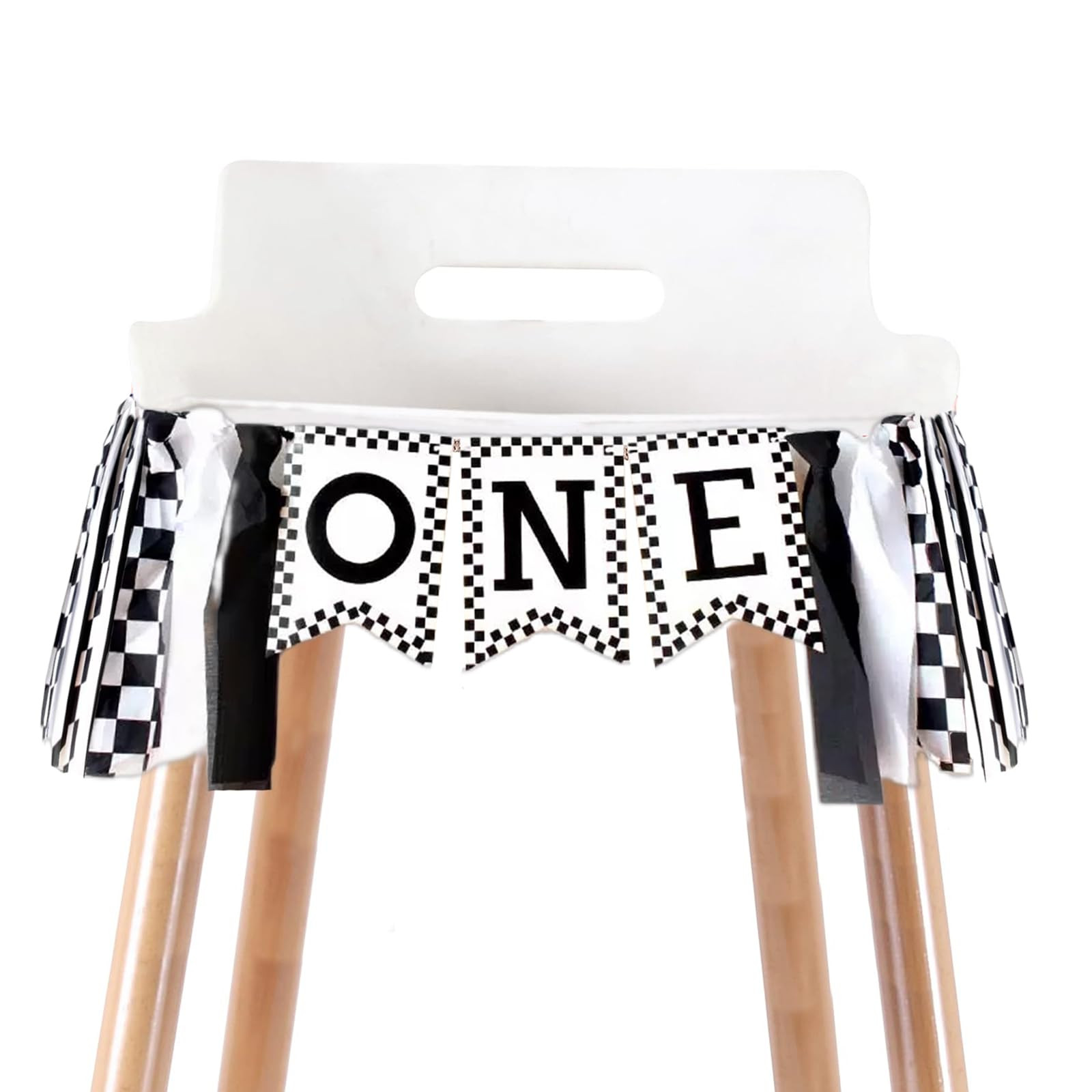 Race Car One High Chair Banner, Checkered Racing 1st Highchair Banner for Boys, Fast One Birthday... | Amazon (US)