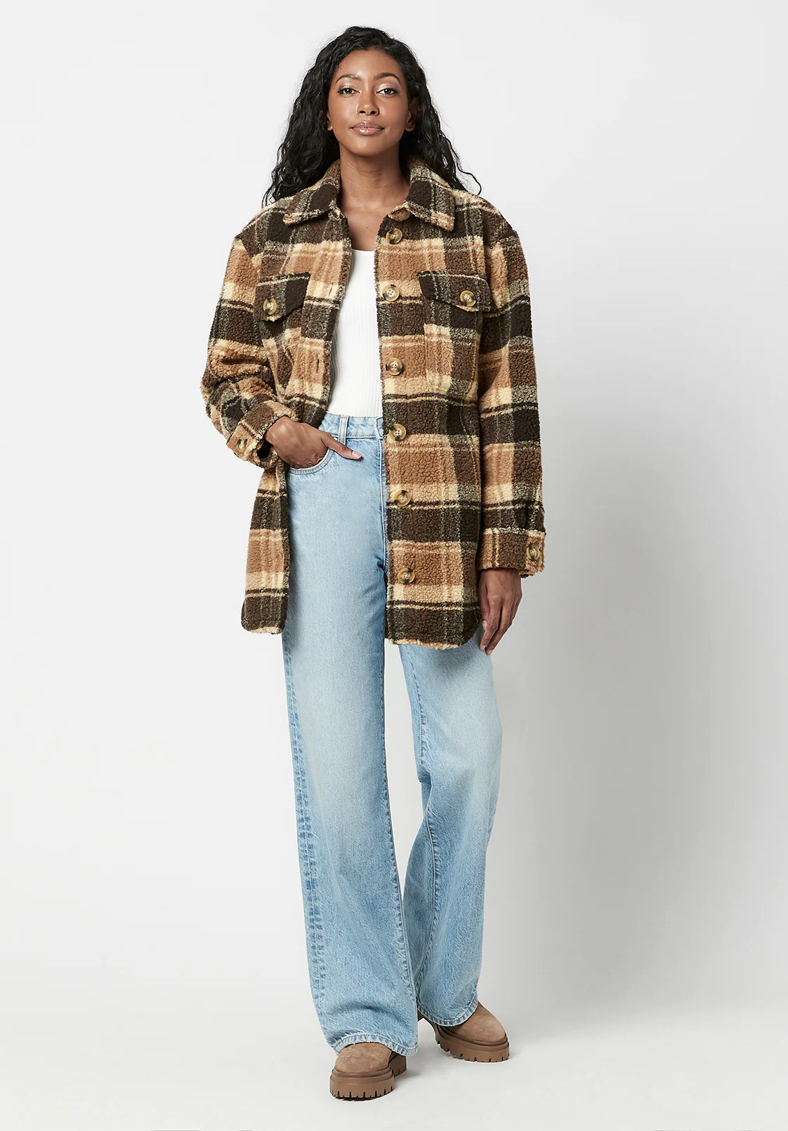 Oversize Sterling Sherpa Shacket - JK0576F | Buffalo David Bitton