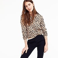 Merino wool crewneck sweatshirt in leopard | J. Crew US