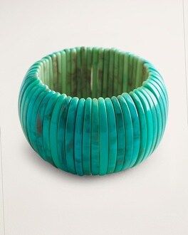 Simulated-Turquoise Wide Stretch Bracelet | Chico's