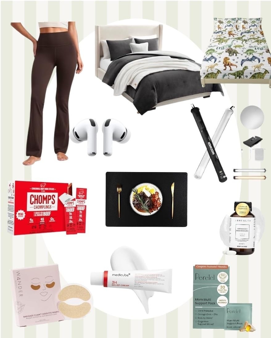 What I bought during prime big deal days - flare leggings, toddler bedding, placemats, snacks, the best under-eye patches, and more beauty!