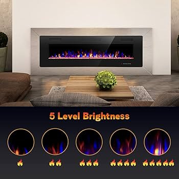 R.W.FLAME 42IN Recessed and Wall Mounted, The Thinnest Fireplace, Low Noise, Fit for 2 x 6 and 2 ... | Amazon (US)
