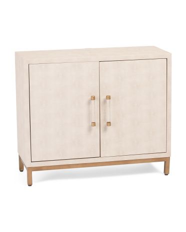 32x28in  Faux Shagreen Brass 2 Door Cabinet | TJ Maxx