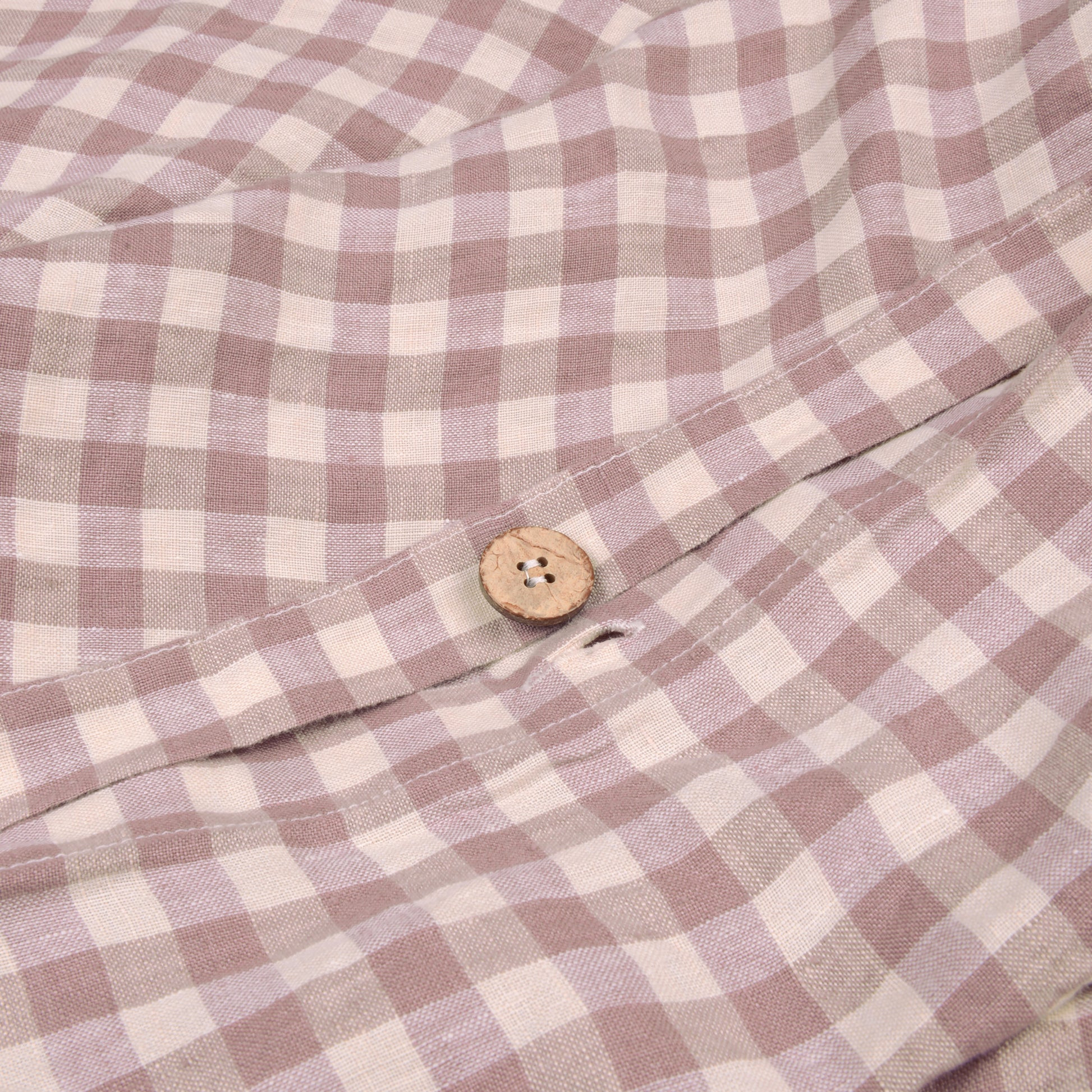 Elderberry Gingham Linen Duvet Cover | Piglet