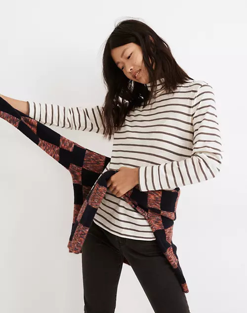 Whisper Cotton Turtleneck in Esme Stripe | Madewell