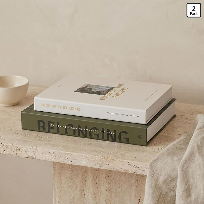 Beautiful Decorative Books - Set of 2 Boxes Enhance Your Coffee Table, Bookshelf or Mantel Shelf ... | Amazon (US)